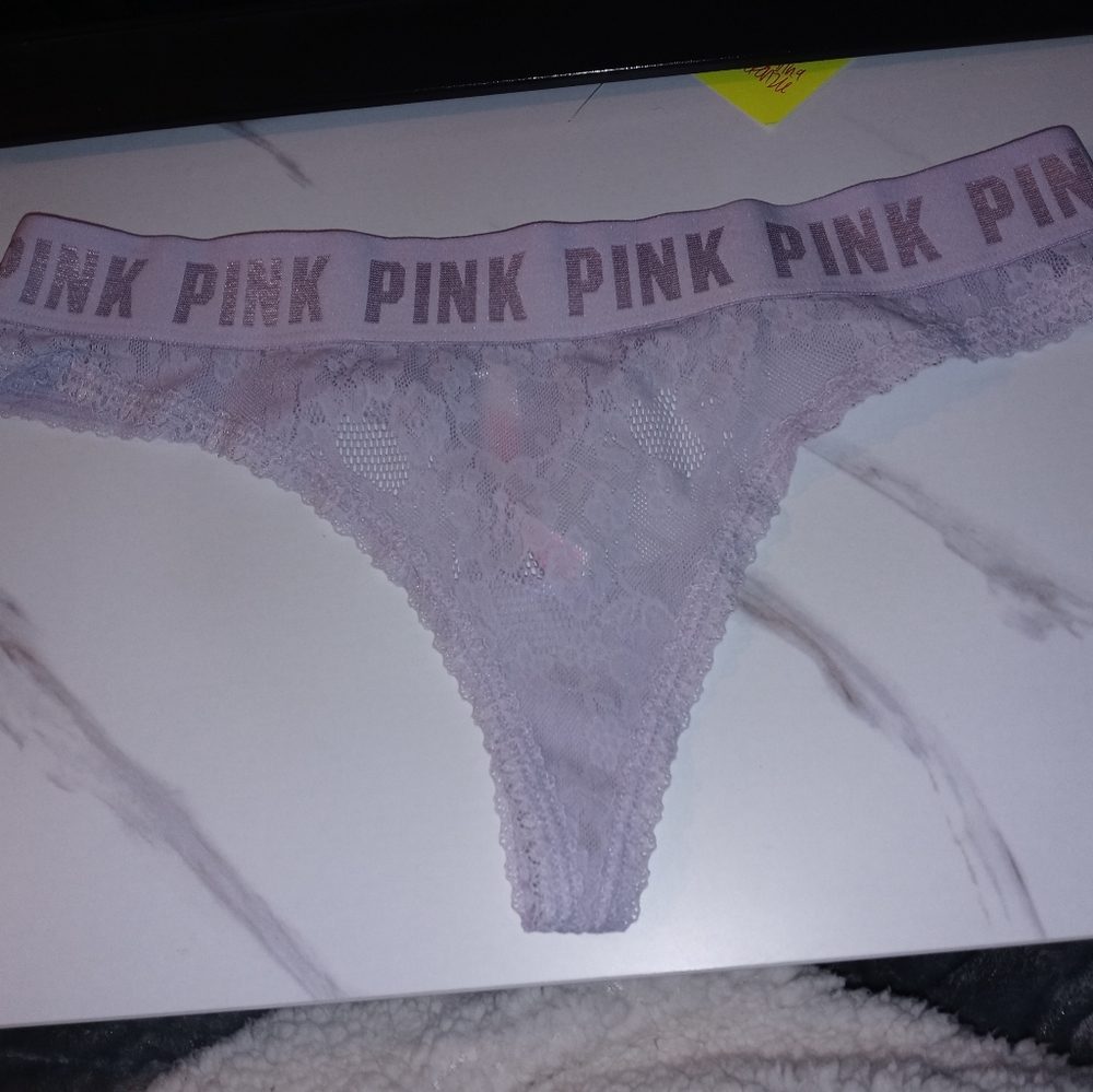 Purple Lace PINK Victoria's Secret Thong